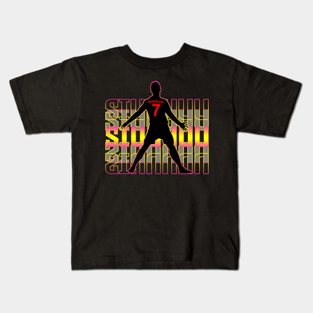 Siuuuuuu Cristiano Ronaldo kids Kids T-Shirt by ysmnlettering